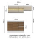Ver imagem 4 de Armário de Cozinha Compacta 100% MDF 180cm Branco/Rustic/Crema Smart Madesa 03