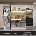 Ver imagem 6 de Armário de Cozinha Compacta 100% MDF 180cm Branco/Rustic/Crema Smart Madesa 03