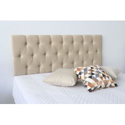 Cabeceira Estofada de Solteiro com Botões 90x50cm Off White - 1