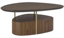Ver imagem 1 de Mesa de Centro Elsinki Alta Tampo e Base Nogueira e Haste Dourada - 67730