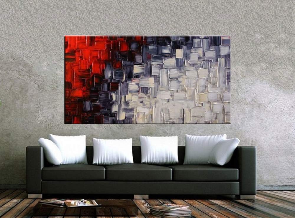 Quadro Pintura Tela Arvores e Flores Modernas Em Altos Relevos 2059: 70cm (A) x 140cm (L) - 2