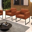 Ver imagem 6 de Kit 2 Poltronas Base Industrial Preto Marisa Corano Nozes D03 - D'Rossi