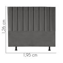 Ver imagem 3 de Cabeceira Estofada Carla 195cm King Size Para Cama Box Quarto Suede Cinza Escuro Grafite - Gat Magaz
