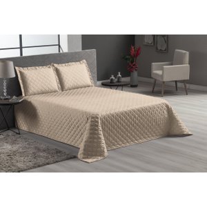 Cobre Leito para Cama Casal Padrão 4 Peças Matelado Avelã