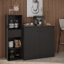 Ver mais imagens de Conjunto de Escritório 2 Peças Smart Office Livreiro e Aparador Buffet - Preto e Cedro