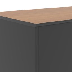 Conjunto de Escritório 2 Peças Smart Office Livreiro e Aparador Buffet - Preto e Cedro - 4