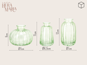 Ver imagem 2 de TRIO VASO SALA DECORATIVO EM VIDRO CANELADO REDONDO