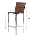 Ver imagem 2 de Kit com 6 Banquetas Altas Jardim em Alumínio e Fibra Argila