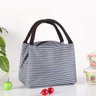 Bolsa Térmica Organizadora Listrada em Poliéster de Mão para Marmita Azul Escuro - 6