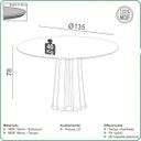 Ver imagem 4 de Conjunto Mesa de Jantar 1,35m com Vidro + 4 Cadeiras em Mdf