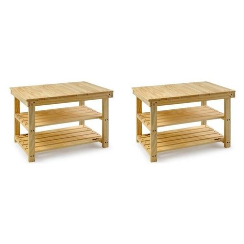 Kit 2 Armários Multiuso Pinus Bege