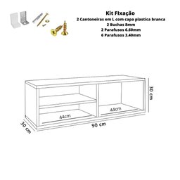 Bancada de Estudo Suspensa Madeirado em Mdf - 2