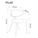 Ver imagem 2 de Kit 2 Cadeiras Estofada Tecido Moderna Pilar Rivatti