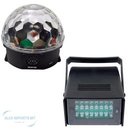 Jogo Luz Kit Iluminação Festa Total 9x1 Laser Fumaça Strobo - 5