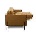 Ver imagem 6 de Sofá Decorativo Karine 3 Lugares Sala de Estar 230cm com Chaise Pés em Aço Couro Caramelo G88 - Gran