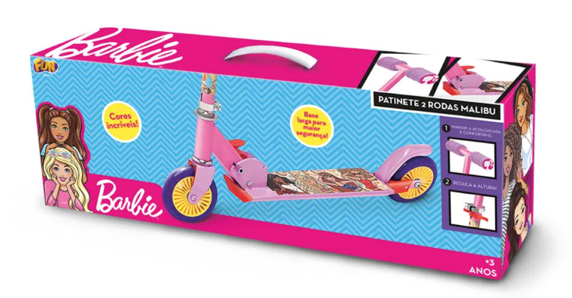 Patinete Barbie 2 Rodas Rosa Fun - 2