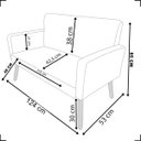 Ver imagem 5 de Kit Namoradeira Decorativa Para Sala Capitonê Com Base + 2 Poltronas Para Recepção Suede