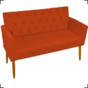 Ver imagem 2 de Kit Namoradeira Decorativa Para Sala Capitonê Com Base + 2 Poltronas Para Recepção Suede