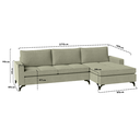 Ver imagem 5 de Sofá 4 Lugares Living Fixo Viena com Chaise 2,70m em Linho:verde