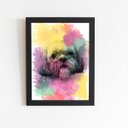 Ver imagem 1 de Quadro Cachorro Maltês Tinta Aquarela Moldura 30x40cm