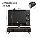 Ver imagem 4 de Rack com Painel para TV até 60 Polegadas 180 cm com Pés Preto/Rustic Reims Madesa