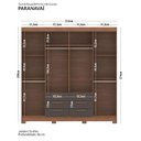 Ver imagem 4 de Guarda Roupa Paranavai 8 Portas 6 Gavetas com Espelho Jatobá Grafite Acetinado - Santos Andirá