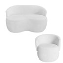 Ver imagem 1 de Kit Namoradeira + Poltrona Decorativa Beatriz Orgânica Couro Branco