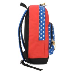 Mochila Costas Mulher Maravilha Juvenil Escolar:Vermelha - 2