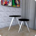 Ver imagem 3 de 2 Mesinhas Lateral De Canto Para Sala e Quarto Redonda B.P