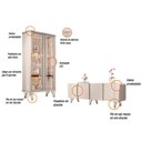 Ver imagem 3 de Kit de Aparador Buffet Saluti e Cristaleira Evora Pés de Aço Off White