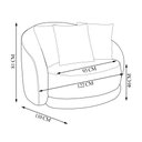 Ver imagem 4 de Poltrona Decorativa Giratória para Sala 122cm Kaly M22 Veludo Bege - Mpozenato