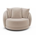 Ver imagem 5 de Poltrona Decorativa Giratória para Sala 122cm Kaly M22 Veludo Bege - Mpozenato