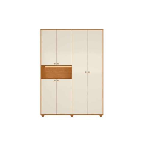 Roupeiro Infantil Vittoria 4 Portas e 2 Gavetas - Cinamomo Off White - Albatroz