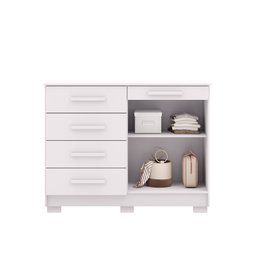 Cômoda Sapateira Branca Grande Reforçada Espaçosa com 5 Gavetas 2 Porta Us - 3