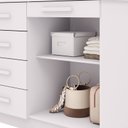 Ver imagem 5 de Cômoda Sapateira Branca Grande Reforçada Espaçosa com 5 Gavetas 2 Porta Us