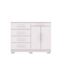 Ver imagem 2 de Cômoda Sapateira Branca Grande Reforçada Espaçosa com 5 Gavetas 2 Porta Us