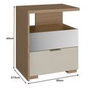 Ver imagem 5 de Mesa de Cabeceira Rimo Regência 2 Gavetas Carvalho/Off White