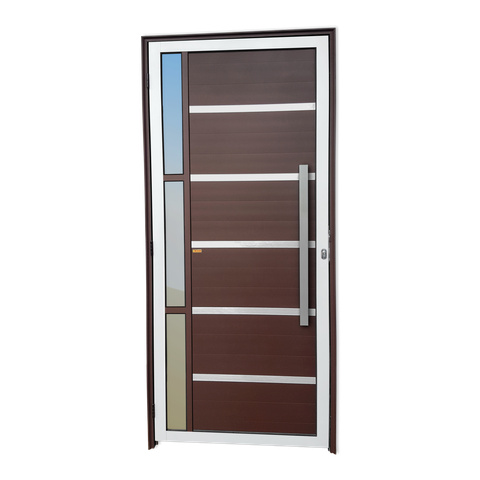Porta Alumínio Lambril Miraggio c/Puxador D.Mix Corten 90 Brimak