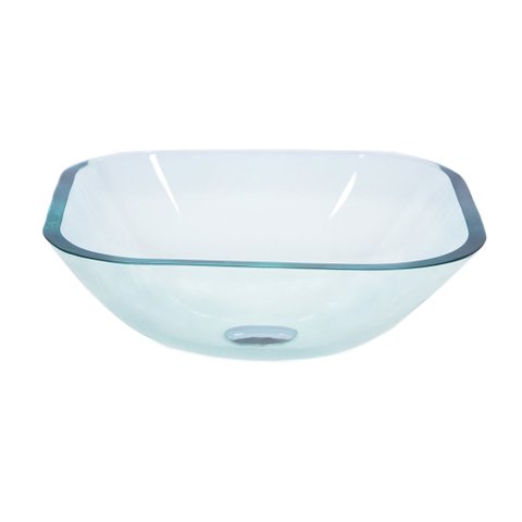 CUBA DE VIDRO QUADRADA 35CM JATEADA