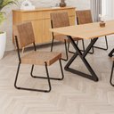 Ver imagem 2 de Kit 4 Cadeiras Estofadas em Aço Napoli Marrom Preto Fosco