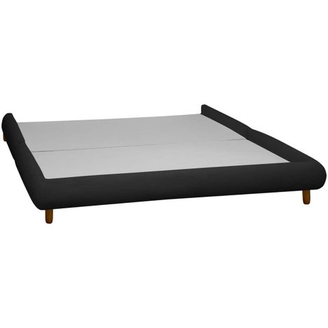 Base Cama Box Queen Size 173cm Orgânica Napoli Bouclê Preto