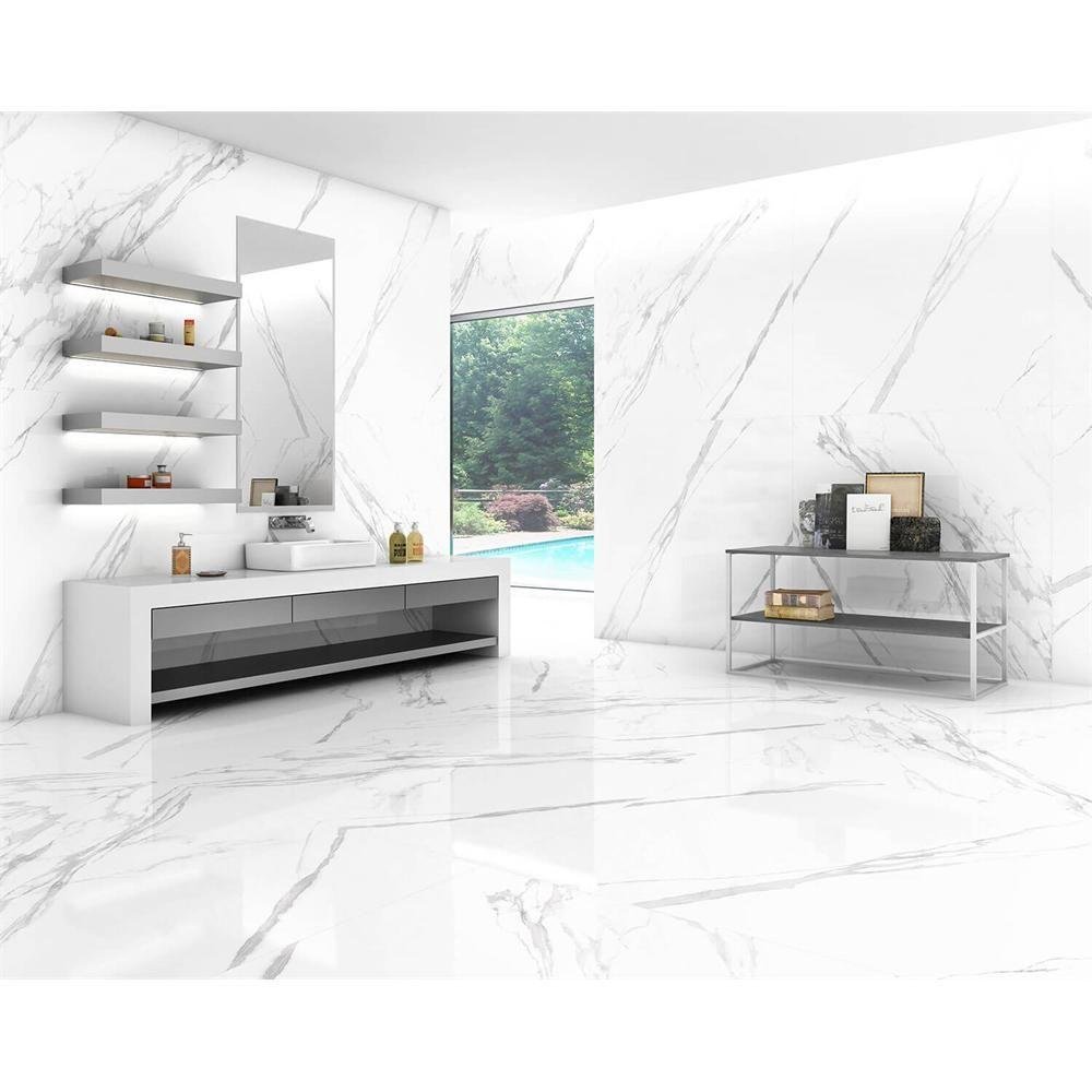 Porcelanato Esmaltado Polido Marmo Branco 120X240Cm - 3