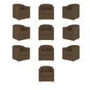 Ver imagem 1 de Kit 10 Cadeiras Poltronas Decorativas Sala de Espera Clinica Tecido Cor:marrom