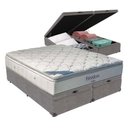 Ver imagem 1 de Cama Box com Baú King e Colchão Freedom Ortobom D33 Cor:cinza