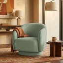 Ver imagem 2 de Poltrona Decorativa Avany Base Giratória Bouclé Verde Claro - Nexta Casa