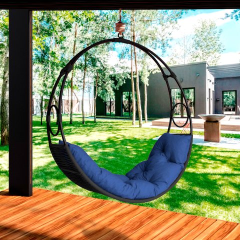 Cadeira de Balanço Lua Suspenso em Corda Náutica