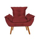 Ver imagem 4 de Kit 2 Poltronas Opalas com Puff Redondo Suede Vinho Marsala