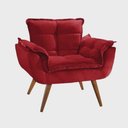 Ver imagem 6 de Kit 2 Poltronas Opalas com Puff Redondo Suede Vinho Marsala