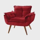 Ver imagem 5 de Kit 2 Poltronas Opalas com Puff Redondo Suede Vinho Marsala