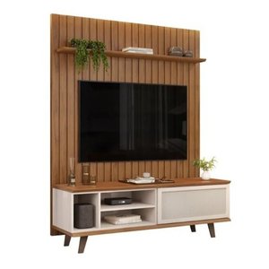 Rack Bistrol 1 Porta com Painel para Tv Ate 50 Polegadas Pratic Freijó e Off White 143cm